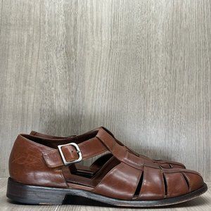 Cole Haan Shoes Mens Size 8.5 D Resort Fisherman Woven Comfort Leather Brown